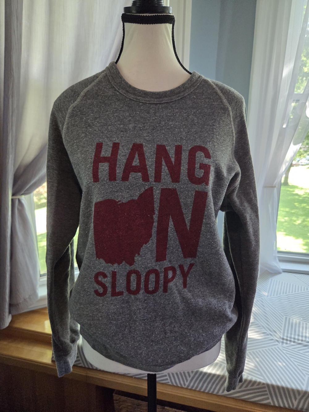 Women's Gray Crewneck Sweatshirt with 'Hang On Sloopy' Graphic